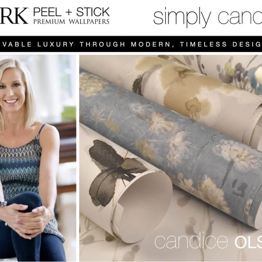 New Candice Olson x York Anthropologie Inner Beauty Spa Blue Gray Peel / Stick